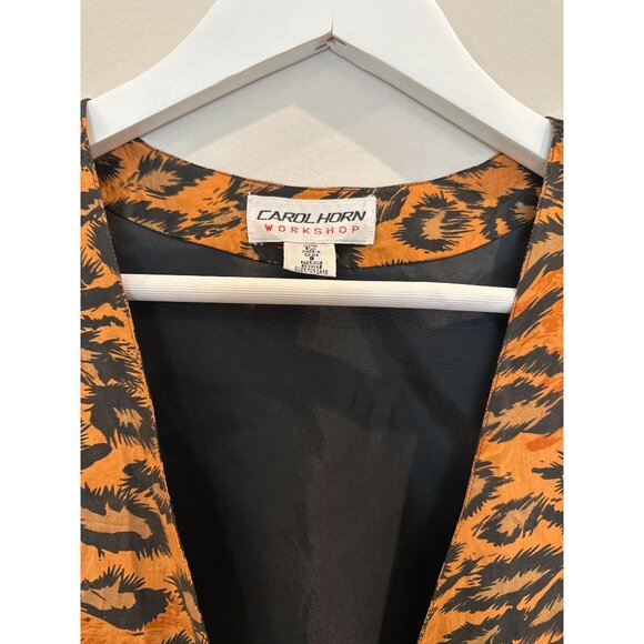 Carol Horn Workshop Black & Cheetah Print Vest Size S - Picture 4 of 6